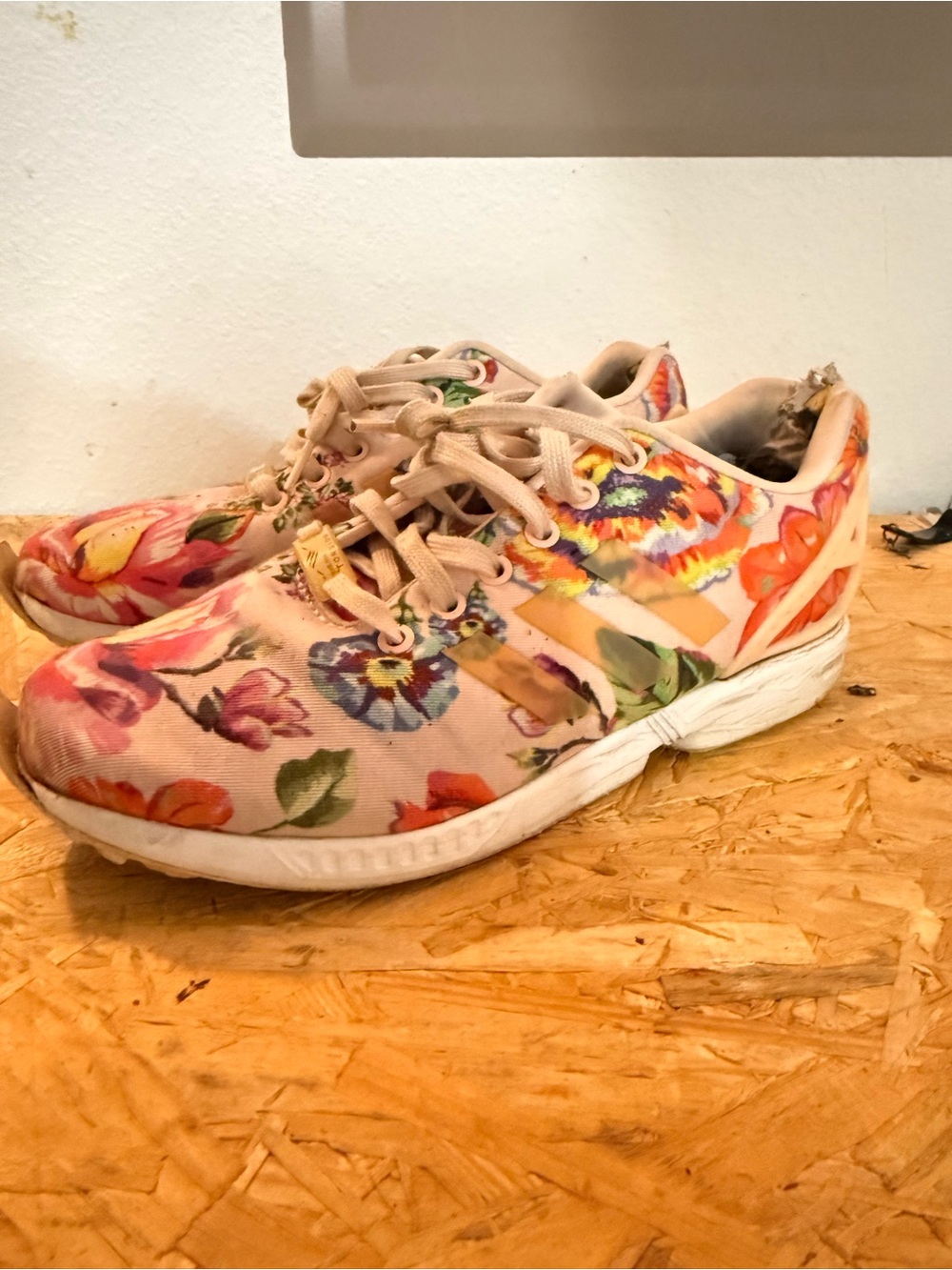 adidas Floral Knit Lace-Up Sneakers - Pink Multi